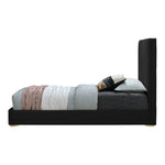 Geri Velvet Upholstered Queen Bed in Black