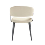 Luce Textured Vegan Leather Metal Dining Chair in Sand