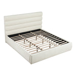 Adam Chenille Fabric Upholstered King Bed in Cream