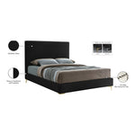 Geri Velvet Upholstered Queen Bed in Black