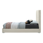 Geri Velvet Upholstered Queen Bed in Cream