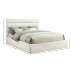 Adam Chenille Fabric Upholstered King Bed in Cream