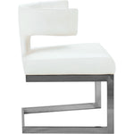 Alexandra Velvet Upholstered Dining Chair in White