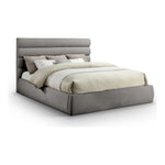 Adam Chenille Fabric Upholstered King Bed in Grey