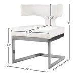 Alexandra Velvet Upholstered Dining Chair in White