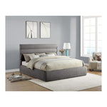 Adam Chenille Fabric Upholstered King Bed in Grey