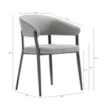 Belle Metal Upholstered Dining Chair in Stone Gray