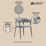 Belle Metal Upholstered Dining Chair in Stone Gray