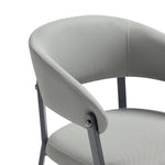 Belle Metal Upholstered Dining Chair in Stone Gray