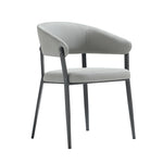 Belle Metal Upholstered Dining Chair in Stone Gray