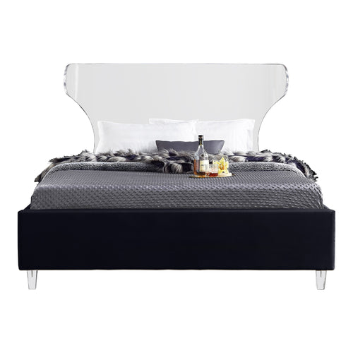 Ghost Velvet Upholstered King Bed in Black