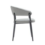 Belle Metal Upholstered Dining Chair in Stone Gray