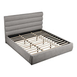 Adam Chenille Fabric Upholstered King Bed in Grey