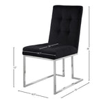 Alexis Velvet Upholstered Dining Chair in Black