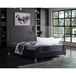 Ghost Velvet Upholstered King Bed in Black