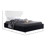 Ghost Velvet Upholstered King Bed in Black
