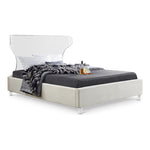 Ghost Velvet Upholstered King Bed in Cream