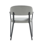 Belle Metal Upholstered Dining Chair in Stone Gray