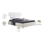 Ghost Velvet Upholstered King Bed in Cream