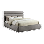 Adam Chenille Fabric Upholstered King Bed in Grey