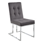 Alexis Velvet Upholstered Dining Chair in Grey