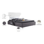 Ghost Velvet Upholstered King Bed in Grey