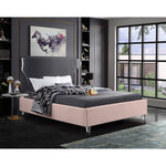 Ghost Velvet Upholstered King Bed in Pink