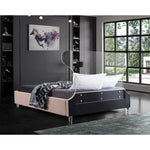 Ghost Velvet Upholstered King Bed in Pink