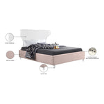 Ghost Velvet Upholstered King Bed in Pink