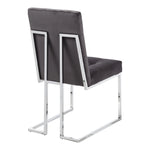 Alexis Velvet Upholstered Dining Chair in Grey