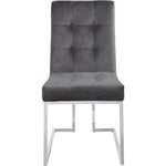 Alexis Velvet Upholstered Dining Chair in Grey