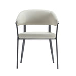Belle Metal Upholstered Dining Chair in Oatmeal