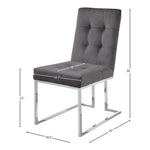 Alexis Velvet Upholstered Dining Chair in Grey