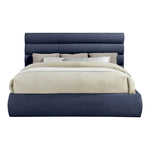 Adam Chenille Fabric Upholstered King Bed in Navy