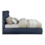 Adam Chenille Fabric Upholstered King Bed in Navy