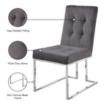 Alexis Velvet Upholstered Dining Chair in Grey
