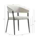 Belle Metal Upholstered Dining Chair in Oatmeal