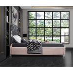 Ghost Velvet Upholstered Queen Bed in Pink