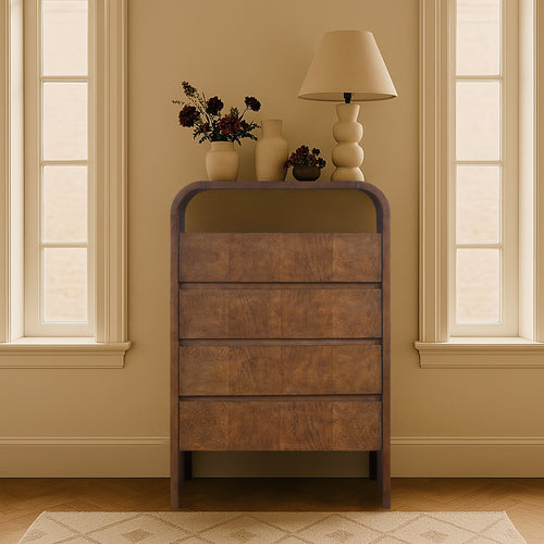 Giada Solid Wood And Veneer Chest in Brown