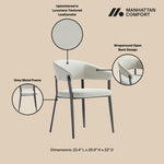 Belle Metal Upholstered Dining Chair in Oatmeal