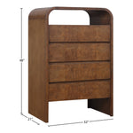 Giada Solid Wood And Veneer Chest in Brown