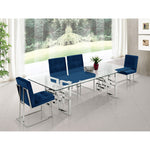 Alexis Velvet Upholstered Dining Chair in Navy