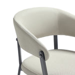 Belle Metal Upholstered Dining Chair in Oatmeal