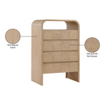 Giada Solid Wood And Veneer Chest in Natural