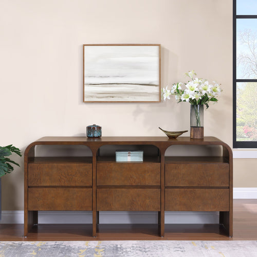 Giada Solid Wood And Veneer Dresser in Brown