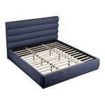 Adam Chenille Fabric Upholstered King Bed in Navy