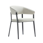Belle Metal Upholstered Dining Chair in Oatmeal