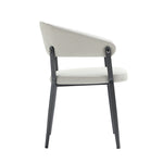 Belle Metal Upholstered Dining Chair in Oatmeal
