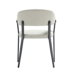 Belle Metal Upholstered Dining Chair in Oatmeal