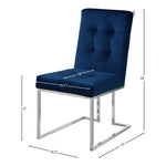 Alexis Velvet Upholstered Dining Chair in Navy